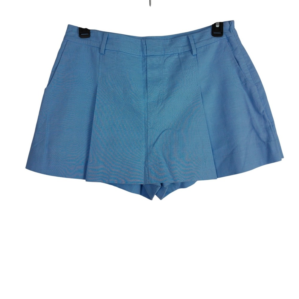 ASTR The Label Sky Blue Pleated‎ Mini Skort Cotton Linen Contemporary L NWOT
